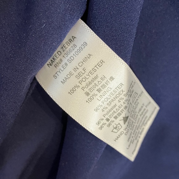 Naked Zebra  v-neck Navy Blue Mini Dress - Picture 4 of 16